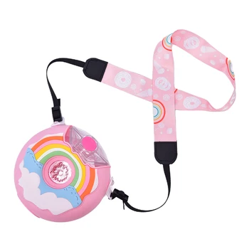 

Chic Cartoon Water Bottle For Kid Donut Silicone Kettle With Straw Water Bottle Portable Kettle with Straw Water Bottles