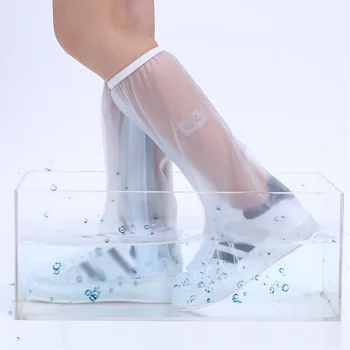 

Practical Long tube waterproof shoe Cover Waterproof Relectors Rain Boots Black Reusable Men Women Outdoor thick wear Rain boots