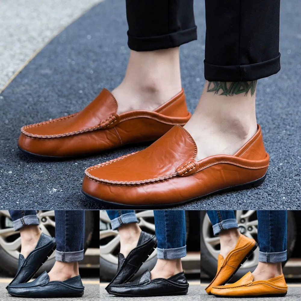   Leather Shoes Men Sneakers Loafers Summer Casual Elegant Driving Mens Shoes Classic Loafers Boat Shoes  zapatos de hombre (4)