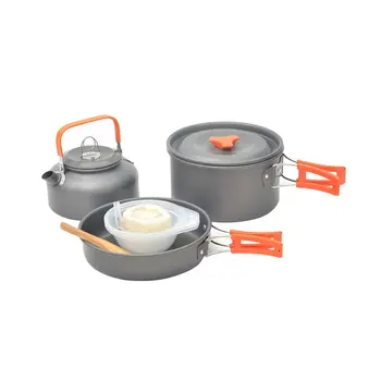 

Pot Teapot Combination Pot And Teapot Camping Cookware Combination Outdoor Three Piece Set Ideal For Camp Fishing Travel