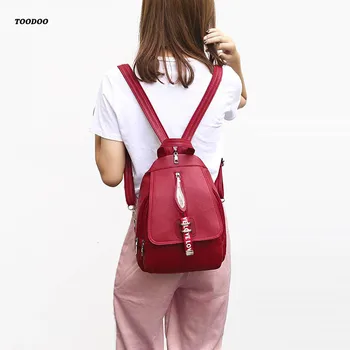 

2020 Newest Classic Red Women BackPack Big Capacity Top Branded Functional Zipper Openning Light Weigh Woman Bags Backpacks