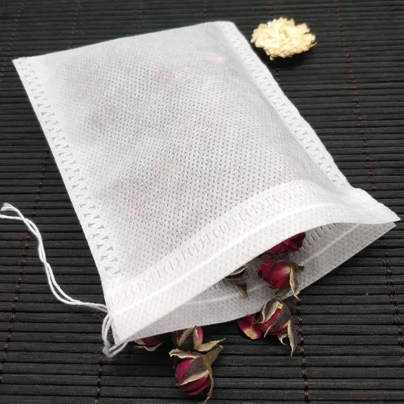 

50pcs/lot Teabags Empty Scented Tea Bags with Strings Seal Filter Reusable Tea Bag for Herb Spice Loose Coffee Pouches Tools