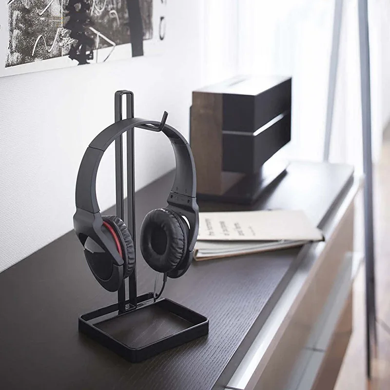 

YAMAZAKI beautes Celebrity Style Earphones Display Rack Pure Iron Metal Headphone Bracket Desktop Headsets Rack