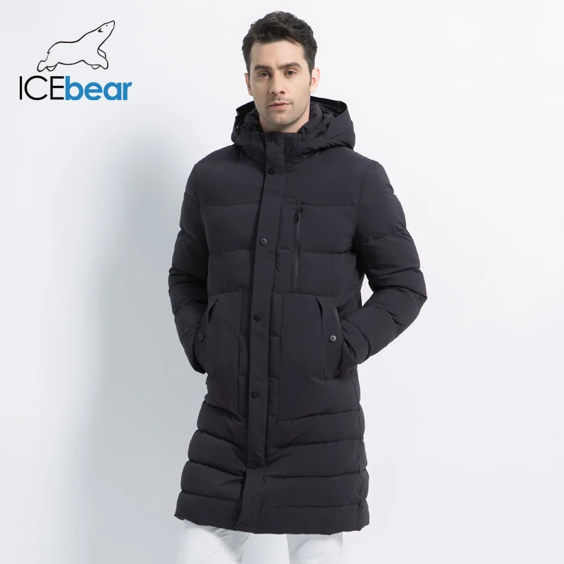 ICEbear новая зимняя куртка ветрозащитная мужская хлопковая модная мужская парка повседневная мужская куртка Высокое качество Мужская куртка MWD18826I