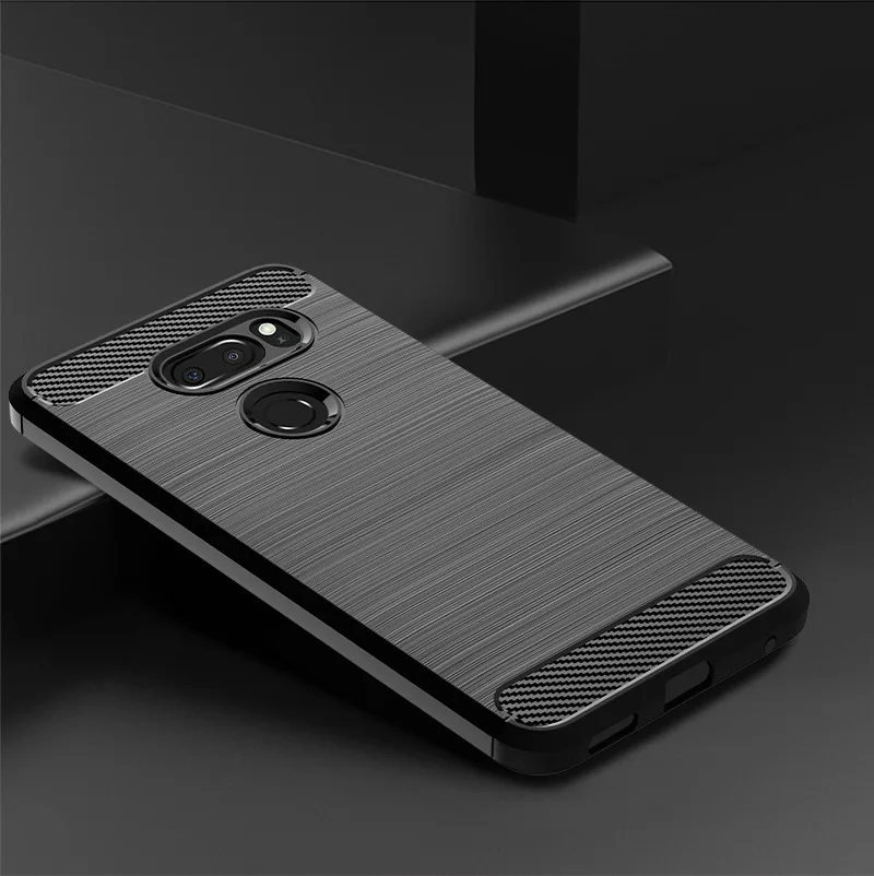 Противоударный защитный чехол для LG V35 ThinQ 6," дюймов задняя крышка телефона для LG V35 ThinQ Fiber мягкий чехол