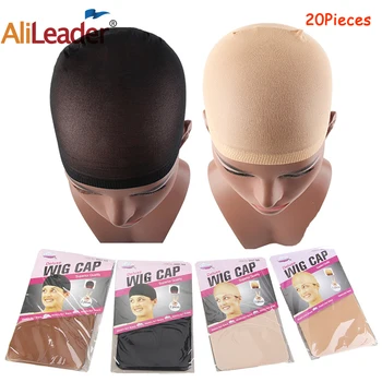 

Alileader Cheap Wig Caps Stocking 20Pieces/10Pack Mesh Weave Hairnets For Making Wigs With Closure 4Color Stocking Wig Caps Bulk