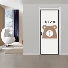 MT248 животное иллюстрация северных европейских Стиль детская комната украшения INS Креативные 3D двери наклейки на стену фабрика