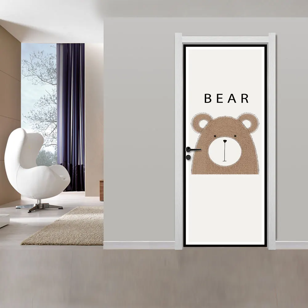 

MT248 Animal Illustration Northern European-Style CHILDREN'S Room Decoration INS Creative 3D Door Stickers Wall Stickers Factory