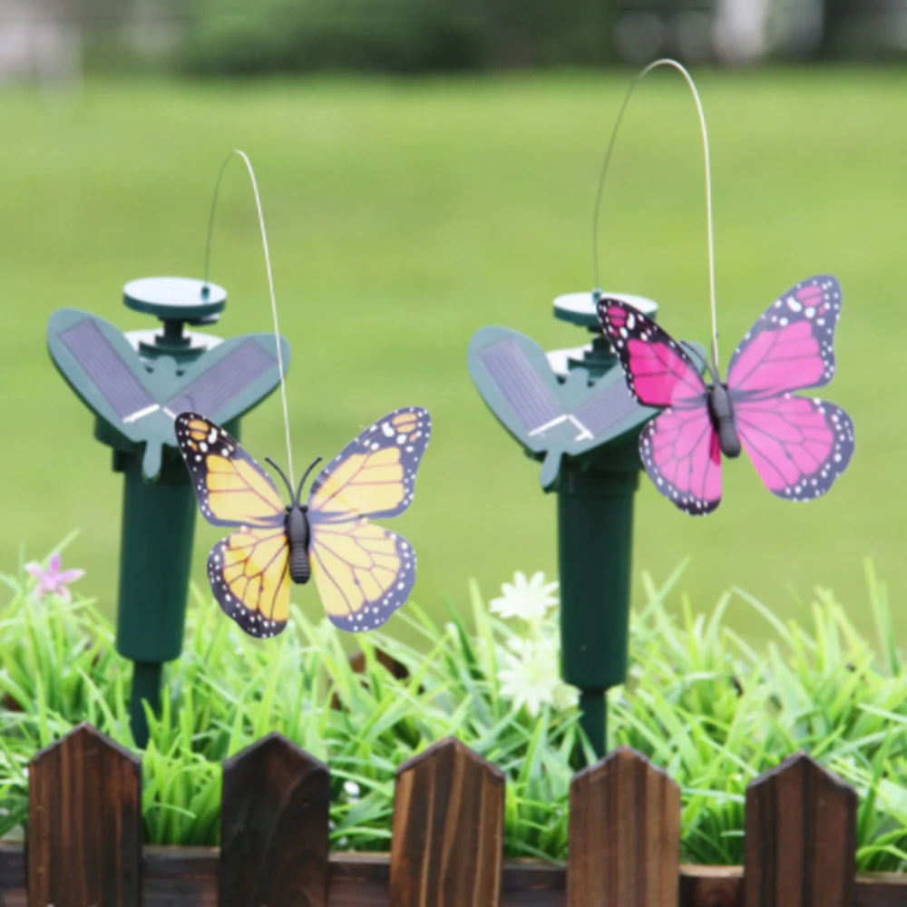 

Creative Plastic Solar Power Dancing Flying Fluttering Butterflies Colorful Vibration Simulation Bird Home Garden Pot Decoration