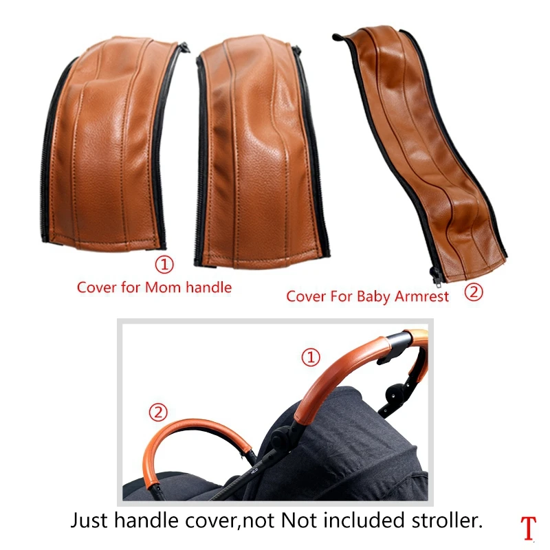 orbit baby stroller accessories	 Leather Handle Cover Suitable For  Cybex Eezy S Twist（+） 2 Stroller Pram Sleeve Case Armrest Cover Stroller Accessories Baby Strollers classic Baby Strollers