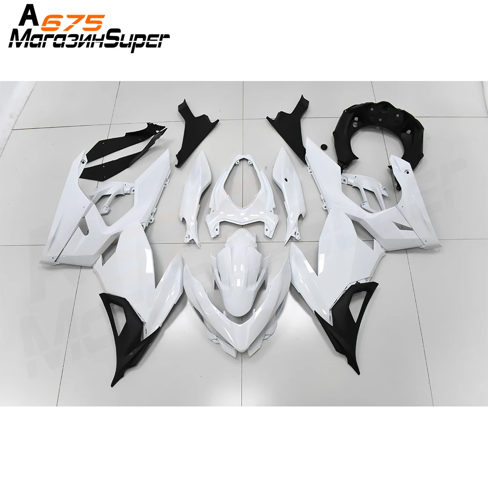 Bright white Высокое качество ABS впрыска пластмассы обтекатели комплект для NINJA400 ниндзя 400 кузов - Цвет: Bright white