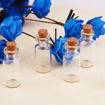 

1 Set Mini Clear Glass Jars Bottles with Cork Stoppers and Eye Pins for Crafts