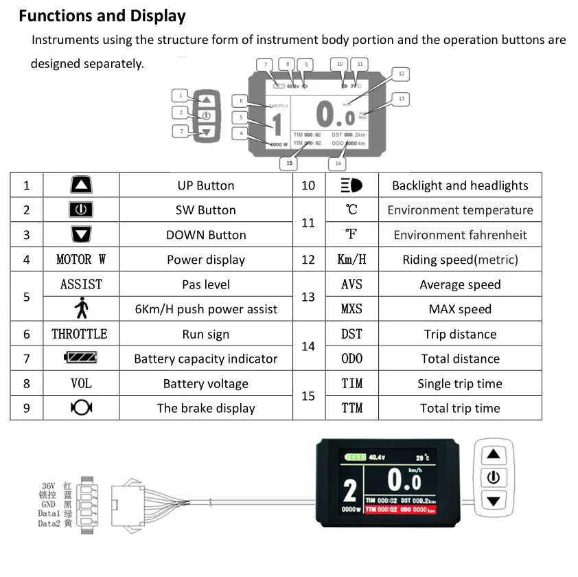 Schuck KunTeng контроллер KT 48V 30A 12 Mosfets аксессуары для электрического велосипеда KT ЖК-дисплей Ebike компьютерная панель Ebike дисплей
