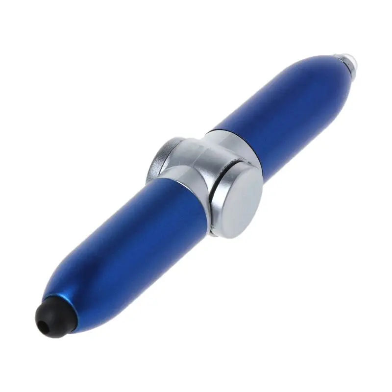 Finger Gyro Spinner Multi-function Gyroscope Pens Decompression LED Light Ballpoint Pen Shape Relieve Stress Xmas Gift 3 Colors - Цвет: BL