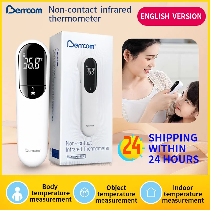 Termómetro infrarrojo Digital para la fiebre, medidor clínico preciso sin contacto, con pantalla LED, versión en inglés
