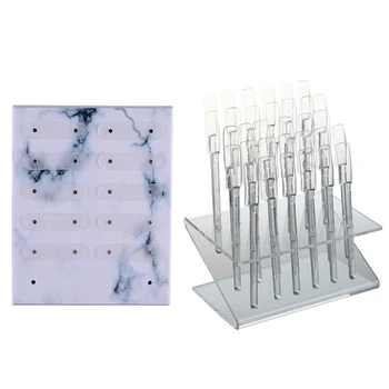 

1 Pcs Display Manicure 32 Sticks Attach Nails Nail Art & 1 Pcs Nail Display Board Marble Stereo net Adsorption Stand