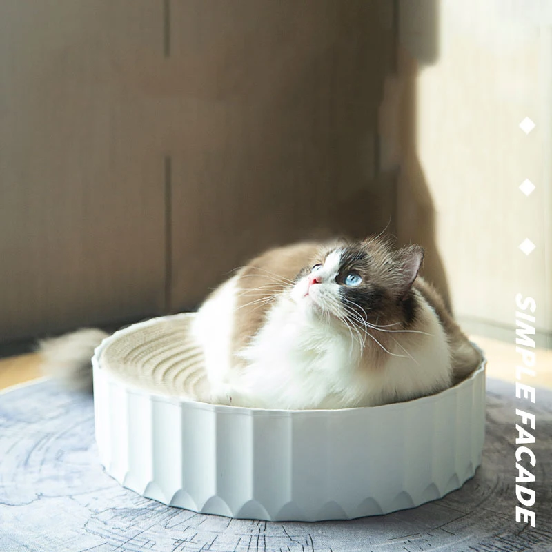 Cat Catnip Scratch Board Bowl Type Nail Scraper Mat Bed Toy Cats Scratcher Corrugated Paper Kitten Pad Rest Pet Supplies | Дом и сад