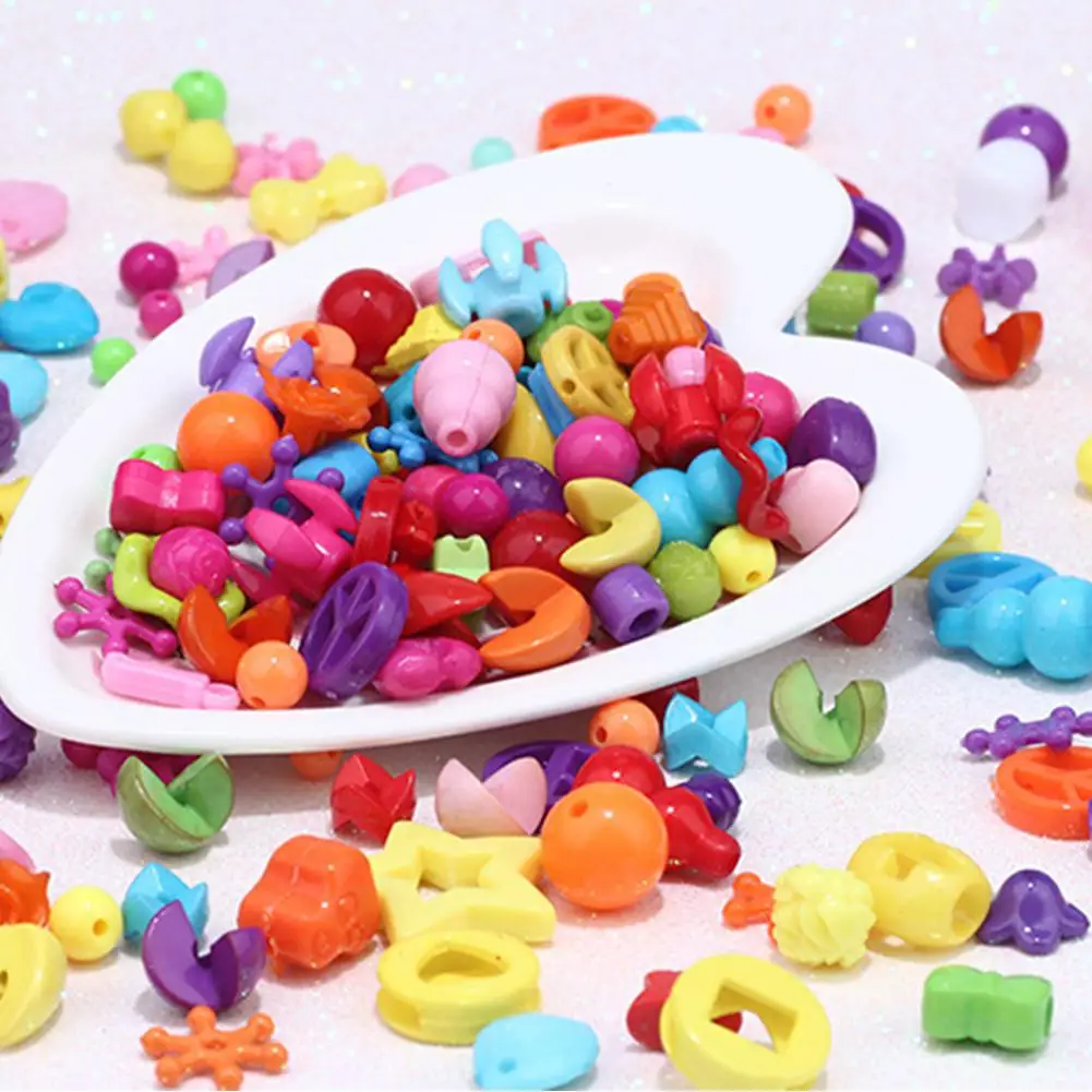 Kuulee 1 комплект модные игрушки креативные красочные DIY браслет бусины для девочек Изготовление ювелирных изделий амблиопия практическая игрушка