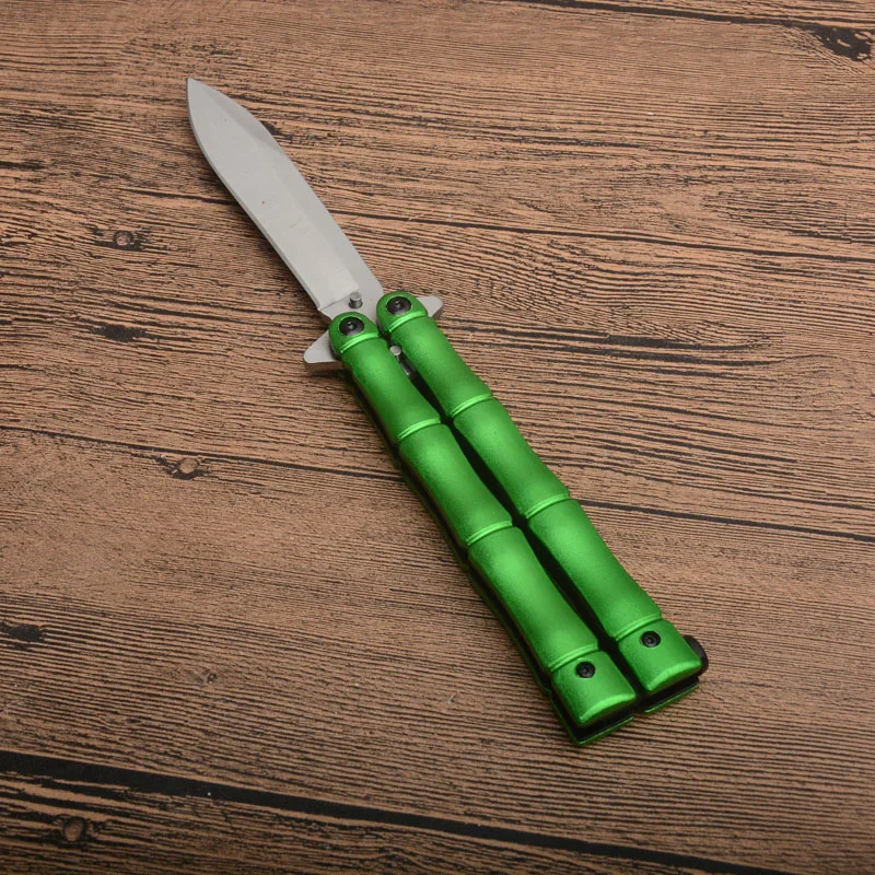 Хороший Зеленый бабочкой Balisong нет края практика Карманный выживания складной