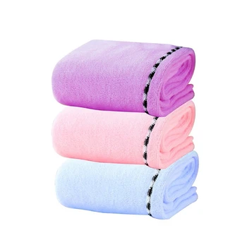 

3 Pcs Microfiber Hair Towel, Quick Dry Anti-Frizz Head Turban with Button for Long Thick & Curly Hair, Super Absorbent Soft