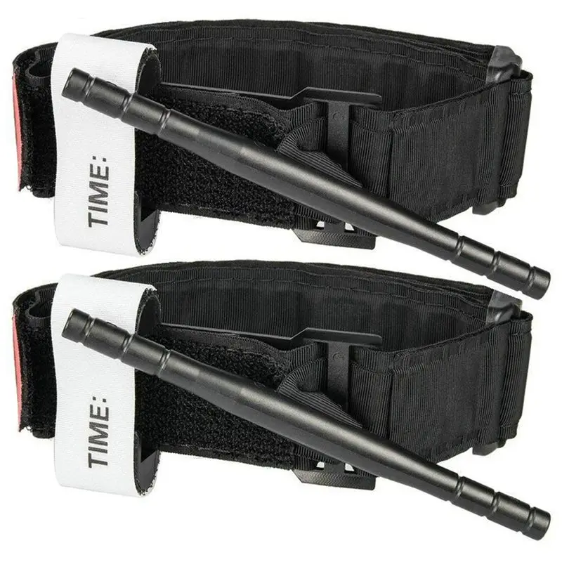 

Tourniquet Emergency Outdoors Spinning One-Handed Medical First Aid Equipment, Black, 2 Piece