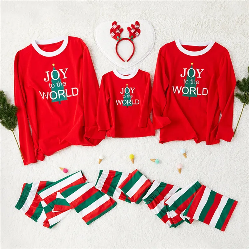 Семейные рождественские пижамы; коллекция года; комплект одинаковых пижам на осень-зиму; Рождественская елка; одежда для сна для мамы, папы и детей; C0592