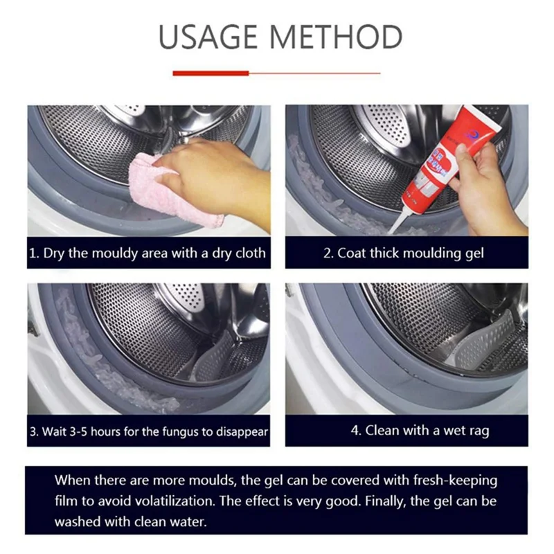 Mildew Remover Cleaner Wall Mold Mildew Remover Cleaner Caulk Gel Pool Tile Gap Spot Mold Remover Washing Machine Bathroom Mildew Gel D
