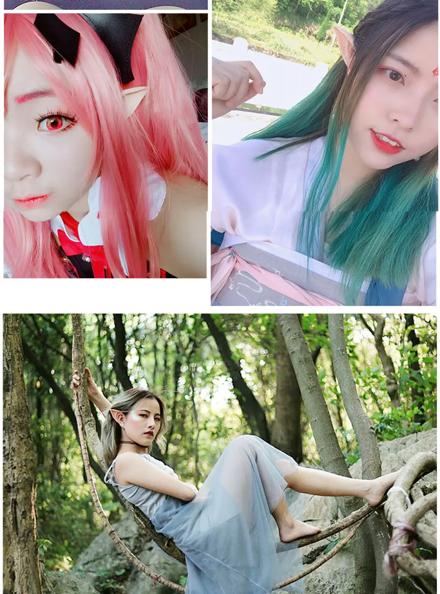 Halloween Props Performance Makeup Ball COS Monster Ear Fairy Sun Wukong Ear Light Color Elf Ear