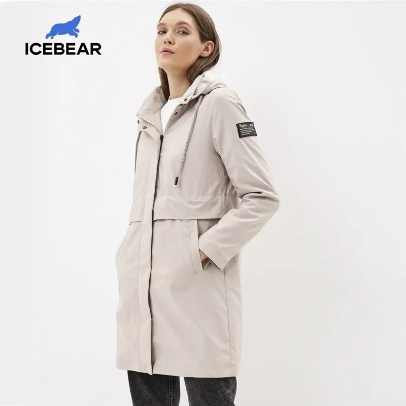 ICEbear 2020 модная женская ветровка высококачественный Женский тренчкот с капюшоном