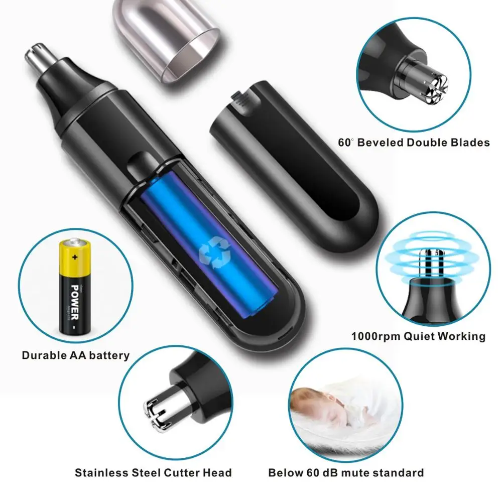 Nose Hair Trimmer Neck Eyebrow Safety Face Care Hair Trimmer Shaving Men Small Razor Beard Face Hairs Trimer for Nose and Ear