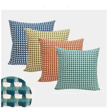 

Pillow Cover Pillowcloth Cushion Covers Solid Dobby Pattern Cushion Cloth for Home Sofa Bed Living Room