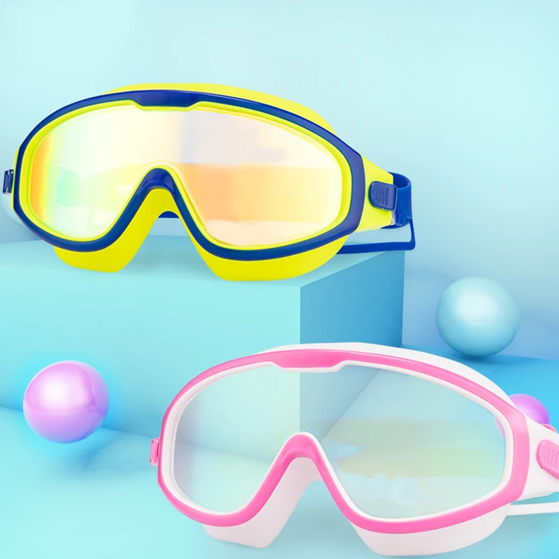 

Kids Adult Swimming Goggles with ear plug Large Frame Waterproof Anti Fog Glasses Children Swim eye mask boys girls