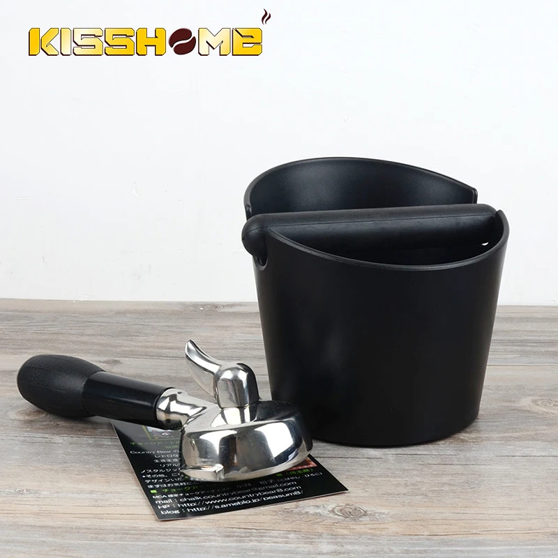 15x15x11cm Black Coffee Tamper Knock Box Deep Bent Design Coffee Slag