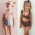 Kids Girl Costume Swimwear RufflesHigh Waist Leopard Banding Swimsuit Пляжная Одежда Цветочные Плавательные Бикини