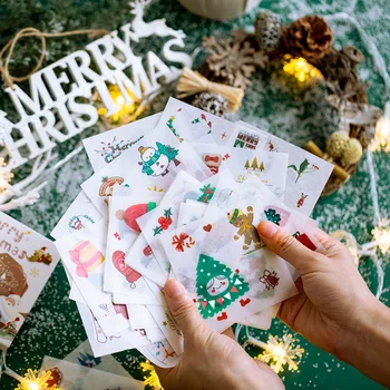 

Coloffice Christmas Series Stationery Sticker Set Handbook Diary DIY Material Decorative Stickers 50 Sheets/Set Gifts For Kids