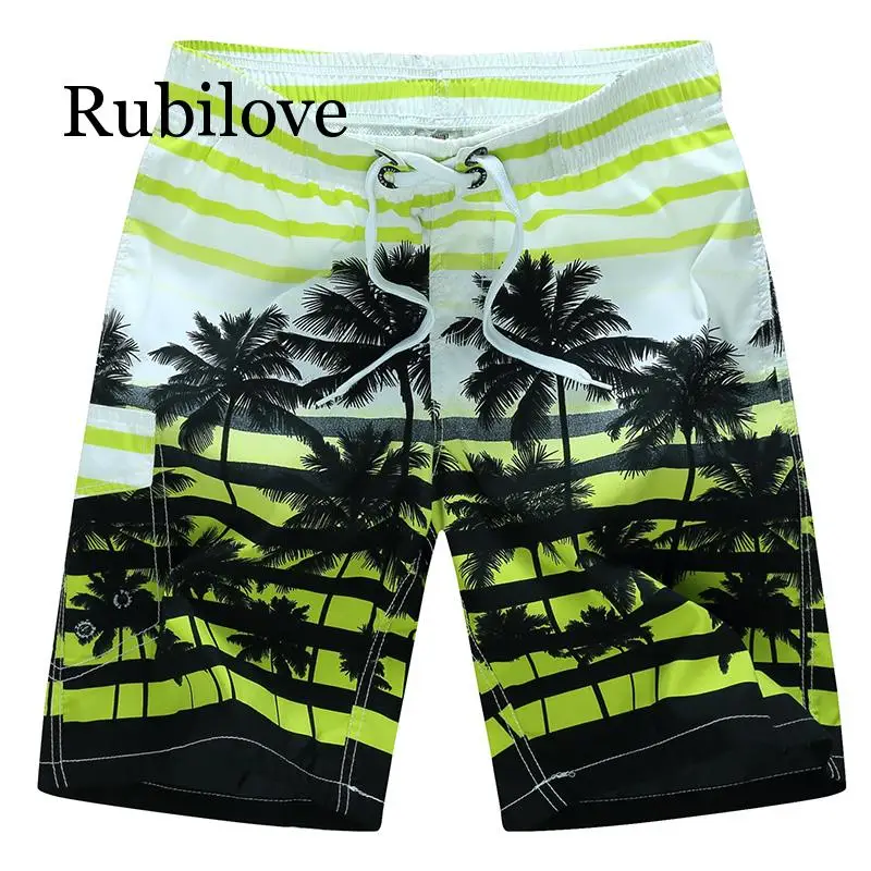 Rubilove новые летние популярные мужские пляжные шорты быстросохнущие с принтом "кокосовое дерево" эластичный пояс 4 цвета M-6XL