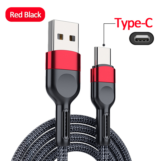 3A Micro USB Cable  Nylon Fast Charging USB Type C Cable for Samsung Xiaomi HTC USB Charger Data Cable Mobile Phone Cable