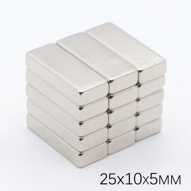 20 шт 25x10x5 мм супер мощный небольшой Неодимовый магнит блок постоянный N35 NdFeB