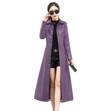 Модное однобортное пальто из искусственной кожи в стиле панк, Женская однотонная длинная куртка, новинка, Осень-зима размера плюс, женские красные повседневные топы