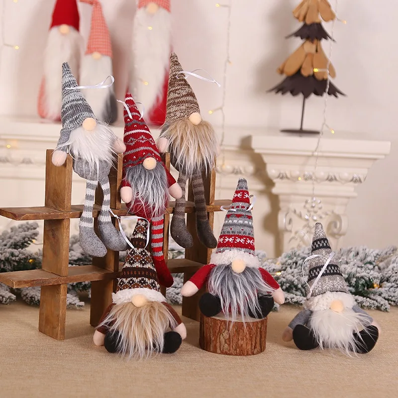 Подарок на год для детей, милое Рождественское украшение, милые куклы, подвесные Подвески, рождественские забавные украшения гном, дерево