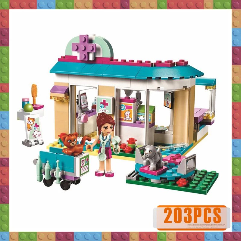 

Hot 10537 Compatible Legoinglys Friends Pet Hospital Vet Clinic Building Blocks Sets Diy Bricks Educational Toys Best Gift