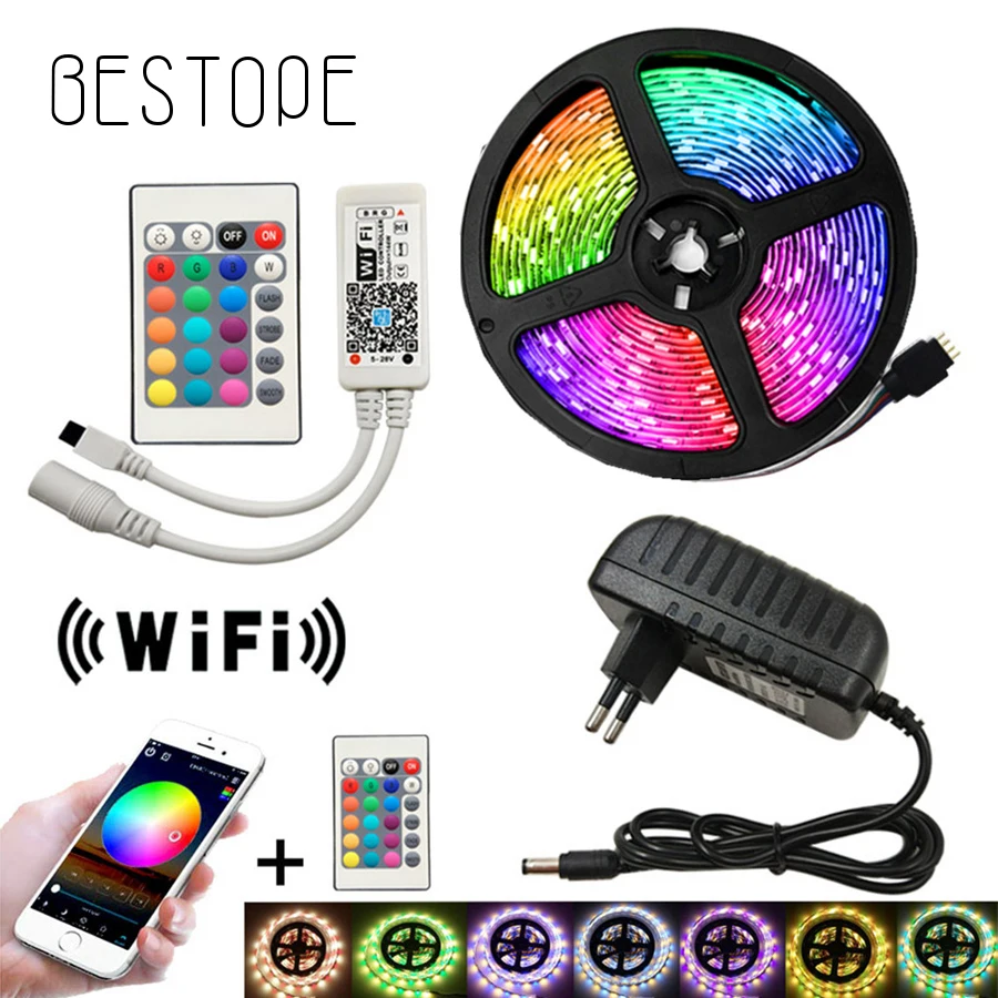 5050 Светодиодная лента wifi RGB RGBW rgbww 5 м 10 м 15 м RGB светодиодный сменный гибкий светодиодный светильник + wifi Пульт дистанционного управления +