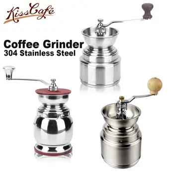 

304 Stainless Steel Coffee Grinder Hand Manual Handmade Coffee Bean Burr Grinders Mill Kitchen Tool Crocus Grinders