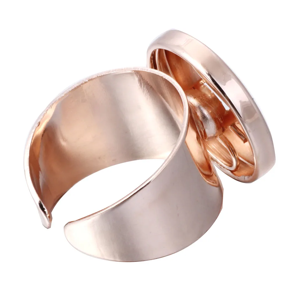 Горячая Распродажа элегантные круглые металлические оснастки кольца гибкий Регулируемый размер подходит 18-20 мм OEM ODM кнопки "сделай сам" фитинги для женщин