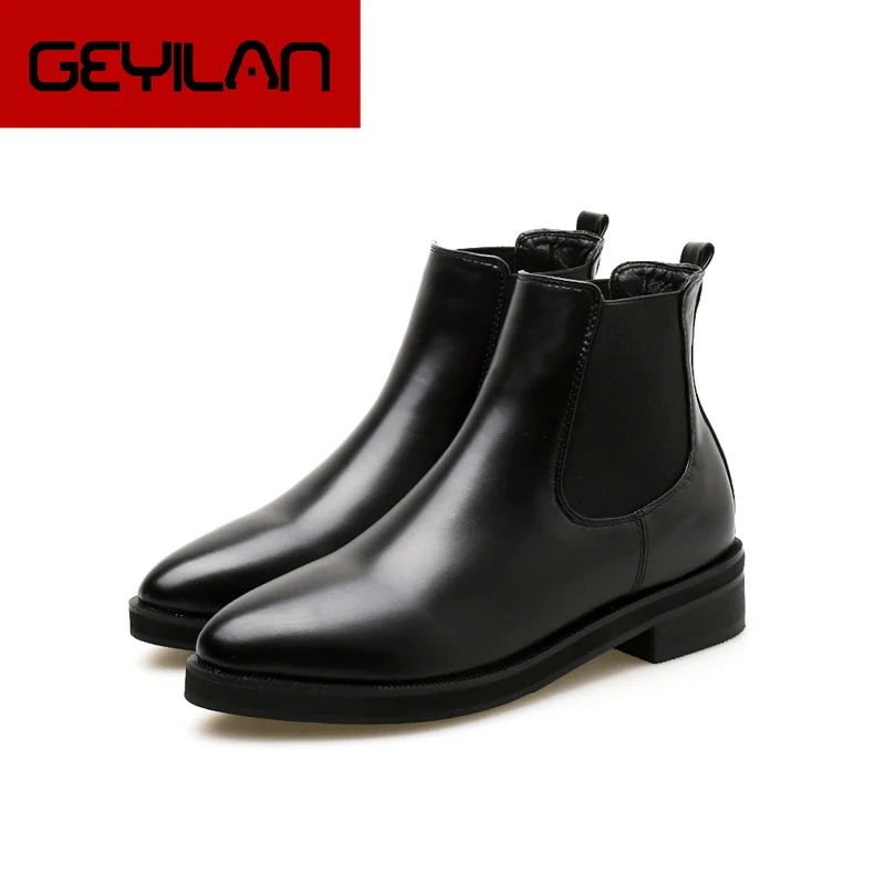 2019, botines de lujo para mujer, Botas negras brillantes, Botas planas  clásicas, Botas Lisas para Otoño e Invierno para mujer, Botas deslizantes _  - AliExpress Mobile
