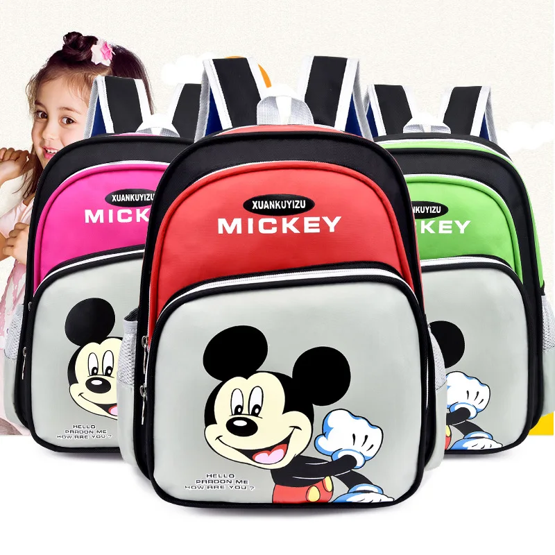 

Disney cartoon Mickey mouse kindergarten bag children's kids backpack baby boy girl shoulder bag printing cartoon bookbag