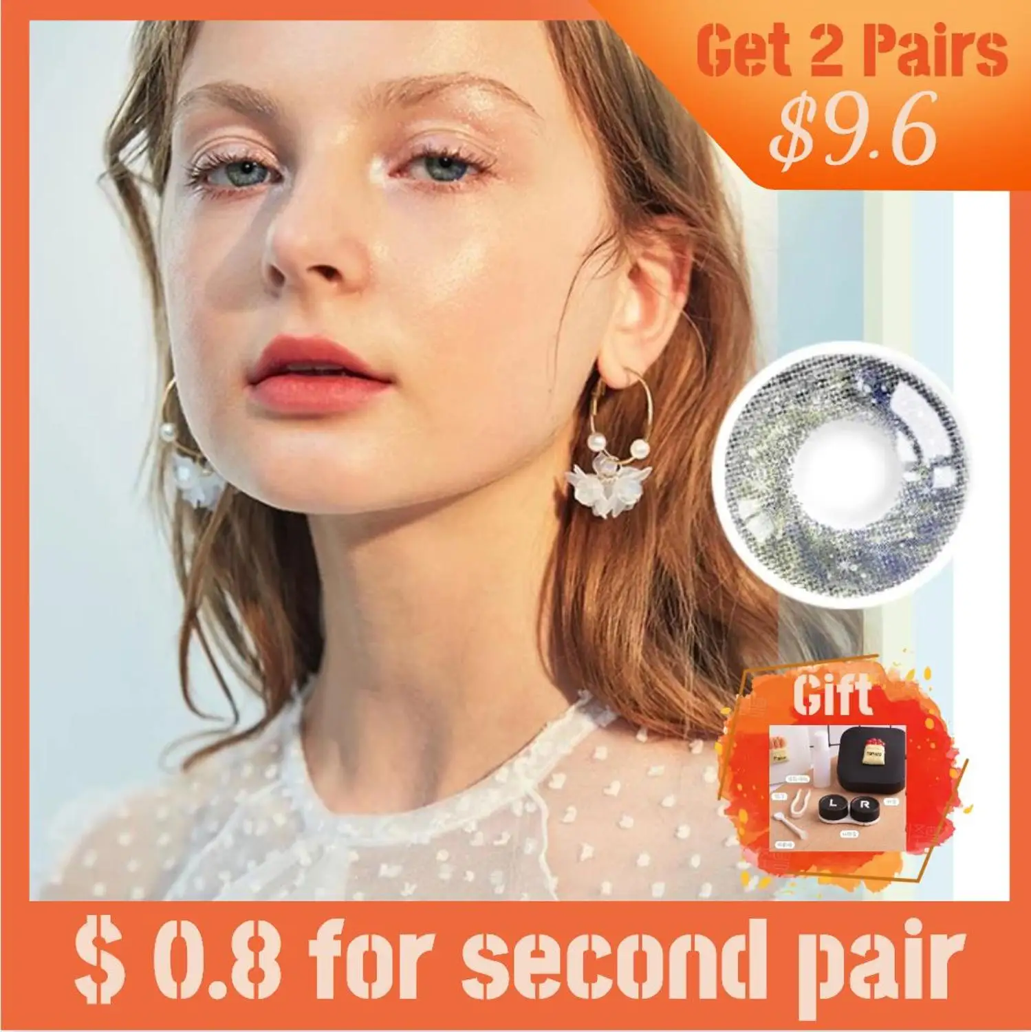 

[Free Shipping] Fancylook ã€Grey Starry Night ã€‘Colored Contact Lenses Myopic Lense with Power 0~600 7 Tone Luxury Eye Len
