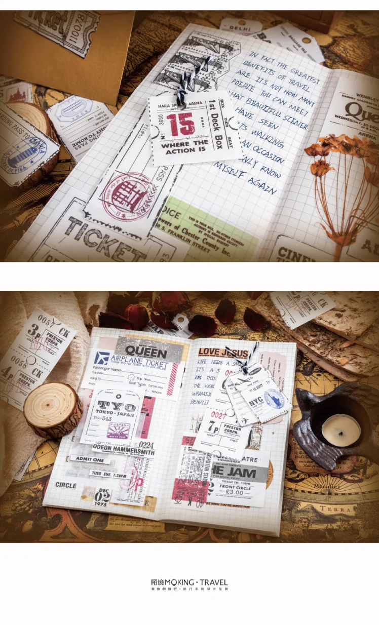 Винтажная Европейская бирка для билетов Bullet Journal декоративный липкий блокнот для заметок Скрапбукинг палочка этикетка дневник канцелярские принадлежности для альбома