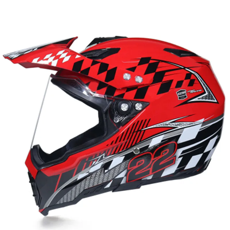 Шлем moto cross ORZ128 moto rcycle гоночный шлем внедорожный шлем дорожный шлем двойного назначения Полнолицевой шлем, мотоциклетный шлем - Цвет: Design 7