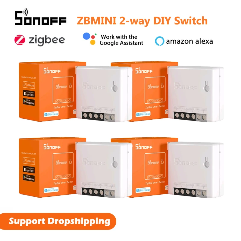 

SONOF Zigbee Mini ZBMINI Smart Switch 2-way Control Relay Breaker eWelink APP Remote Control Timer Works With Alexa Google Home